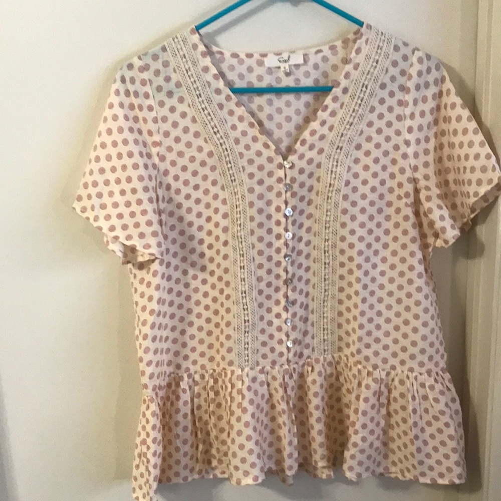 Easel Polka Dot Womens Top Sz Small